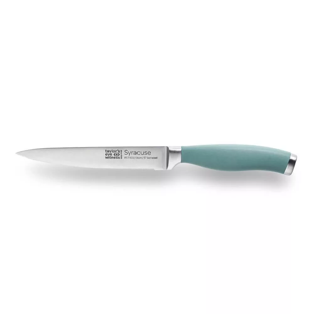 Taylors Eye Witness Syracuse Aqua Serrated Utility Knife 13cm